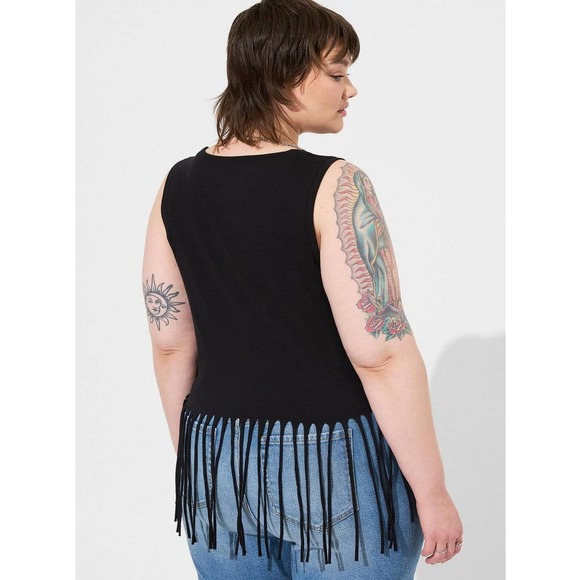 NWT Torrid Pink Floyd Classic Cotton Fringe Tank Sleeveless Plus Size: 6X (30) - Picture 2 of 3